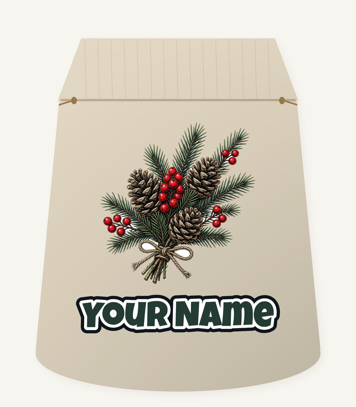 Pine and Pinecone Bundle Personalised Santa Sack