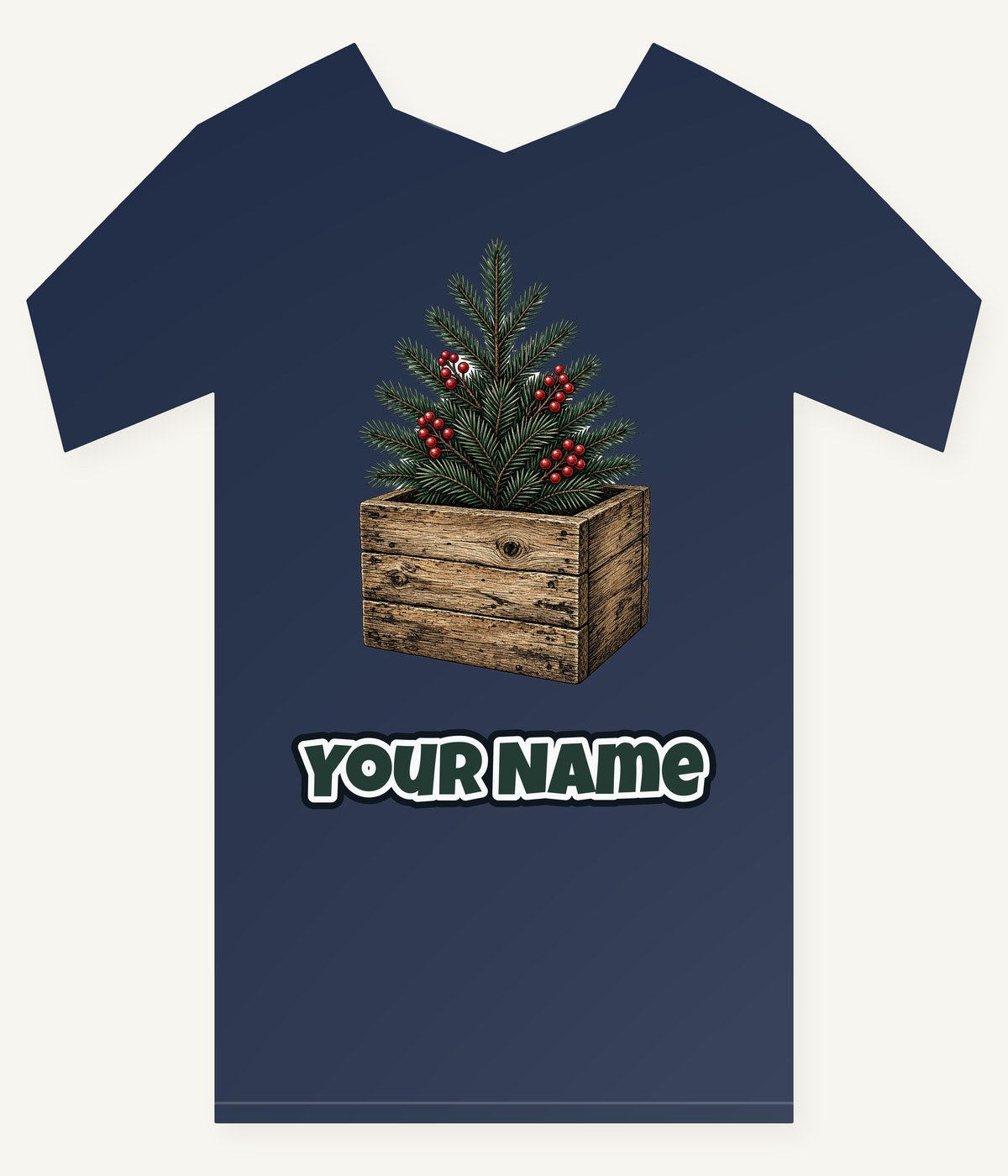Pine Sprigs In Wooden Crate Personalised Kids Tee and Baby Bodysuit