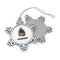 Pine Sprigs In Wooden Crate Personalised Pewter Christmas Ornament