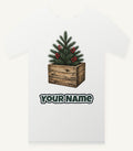 Pine Sprigs In Wooden Crate Personalised Christmas T-Shirt and Hoodie