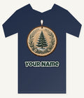 Pine Tree Wood Slice Ornament Personalised Kids Tee and Baby Bodysuit