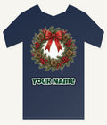 Pinecone and Berry Wreath Personalised Kids and Baby Christmas Tee
