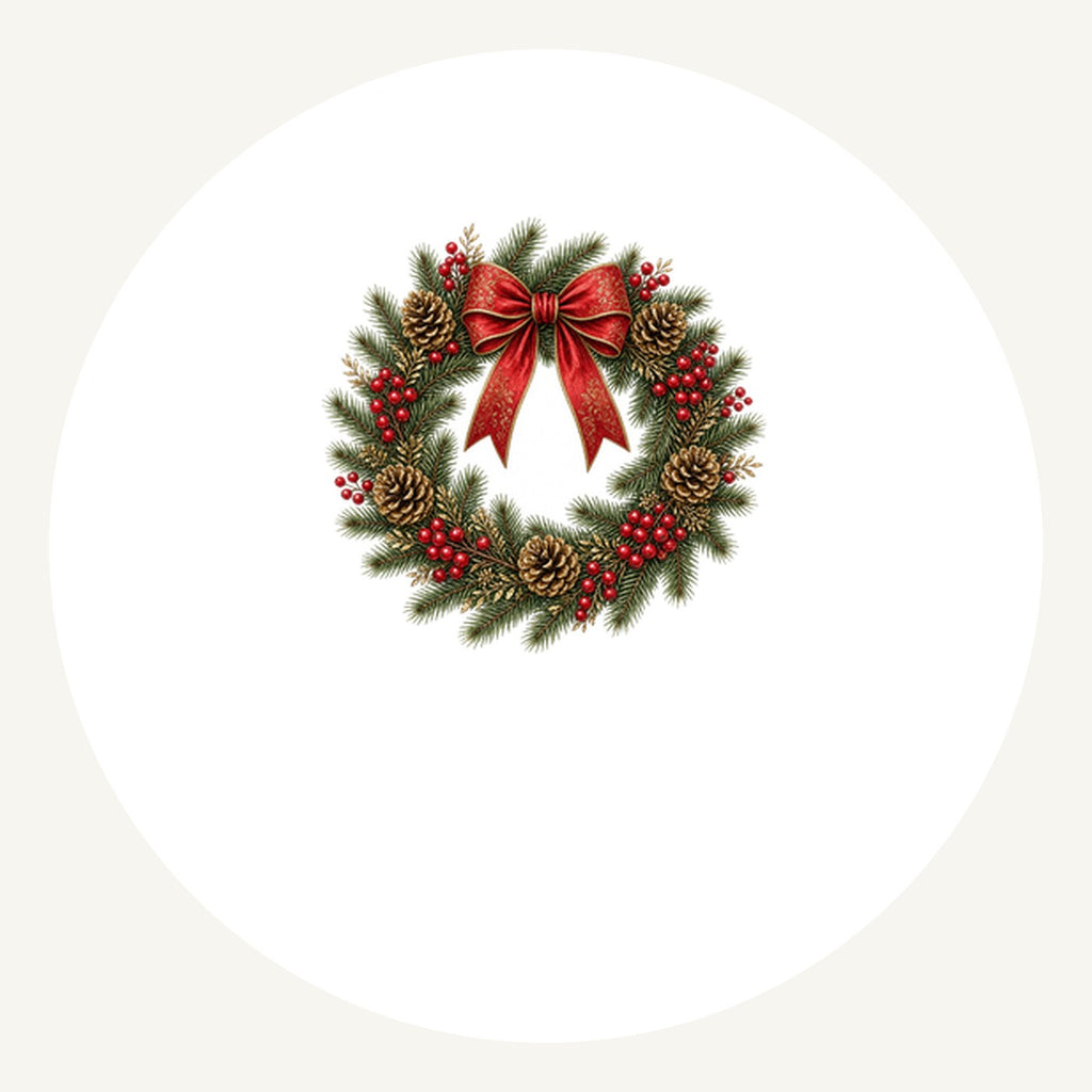 Pinecone and Berry Wreath Personalised Pewter Christmas Ornament