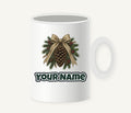 Pinecone And Hessian Bow Personalised Christmas Mug