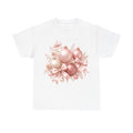 Pink And Rose Gold Baubles design on a white tee