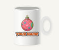Pink Atomic Bauble Personalised Christmas Mug