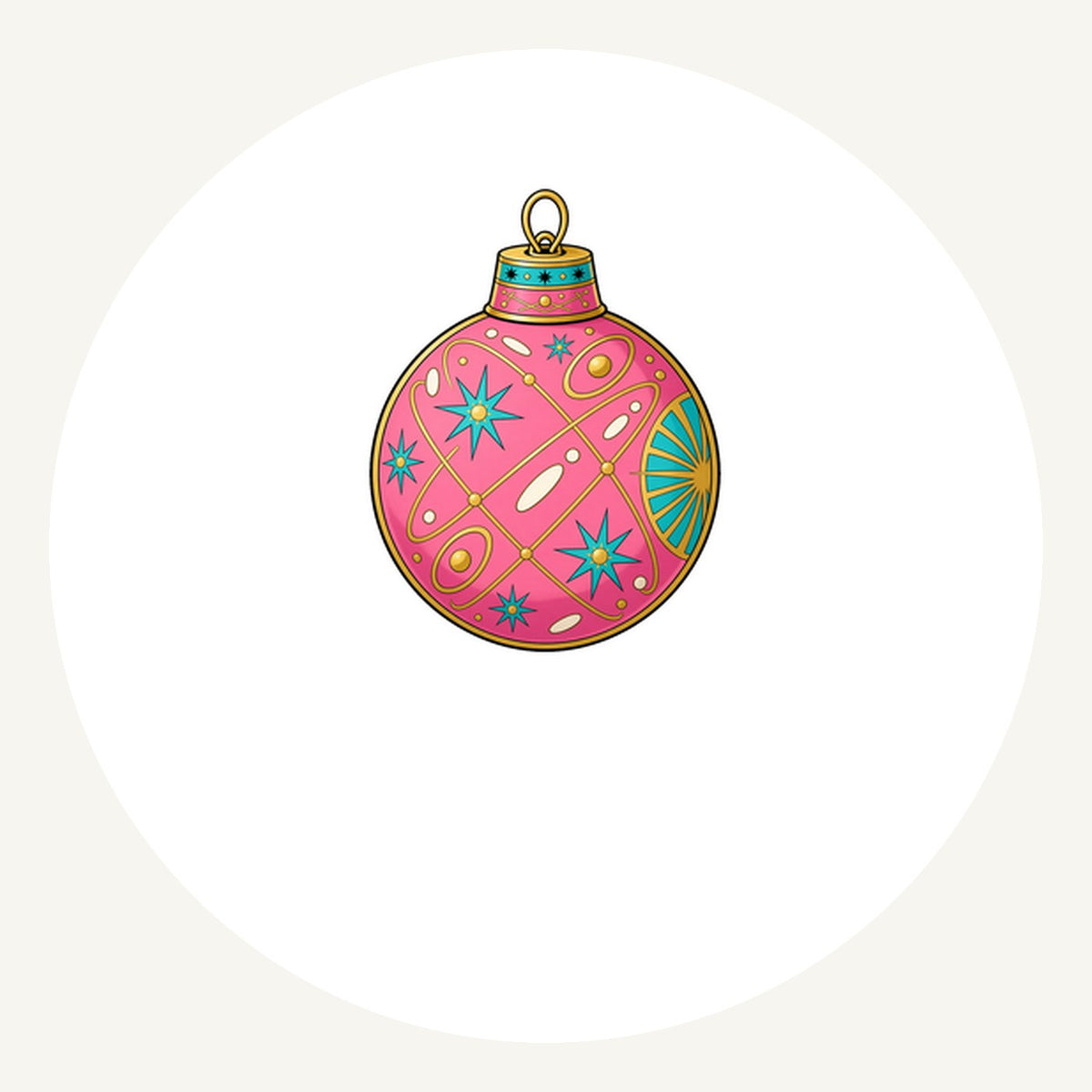 Pink Atomic Bauble Personalised Pewter Christmas Ornament