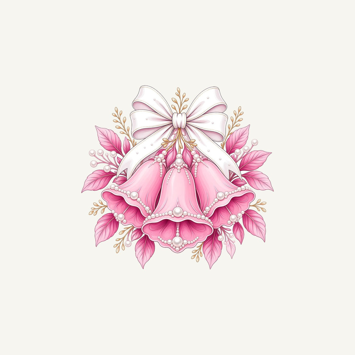 Pink Bells and Pearls Personalised Christmas Mug