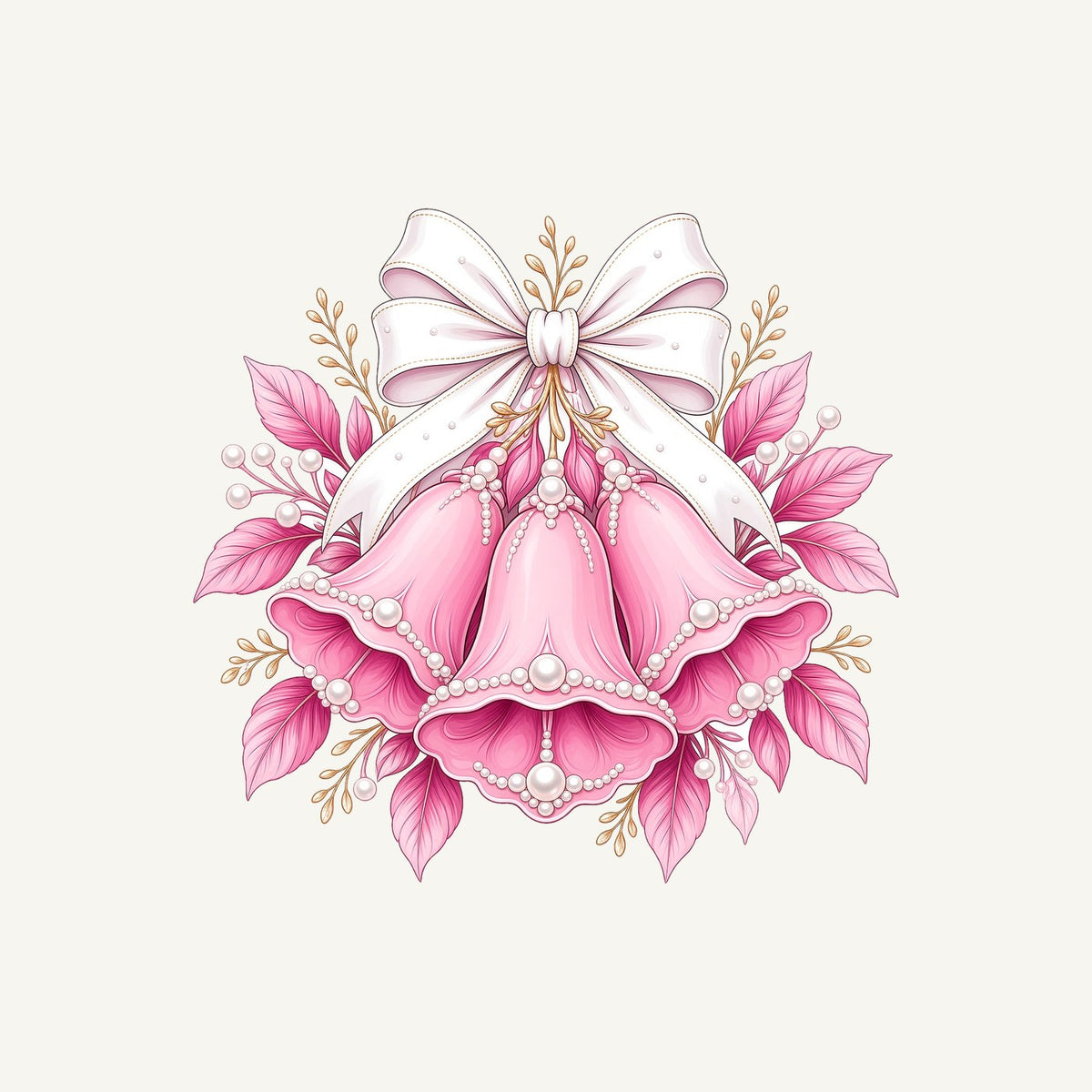 Pink Bells and Pearls Personalised Christmas T-Shirt and Hoodie