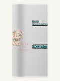 Pink Bunny First Christmas Personalised Beach Towel