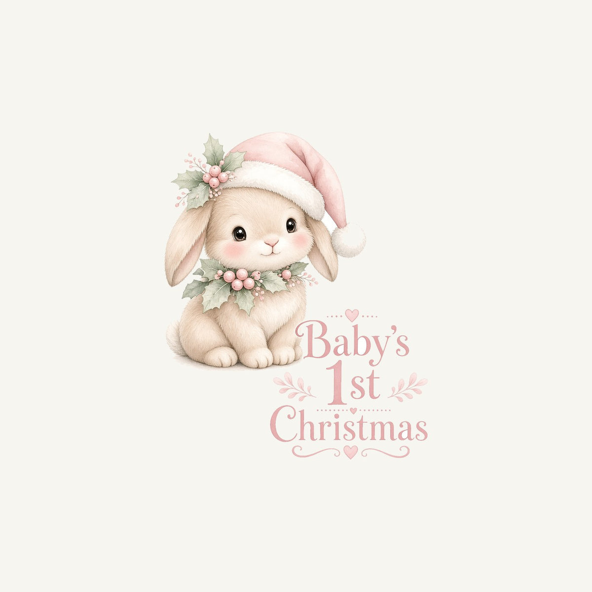 Pink Bunny First Christmas Personalised Christmas Mug