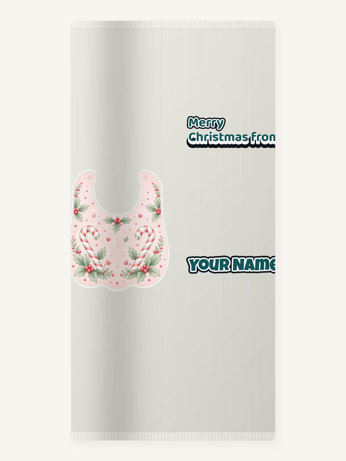 Pink Candy Cane Baby Bib Personalised Beach Towel