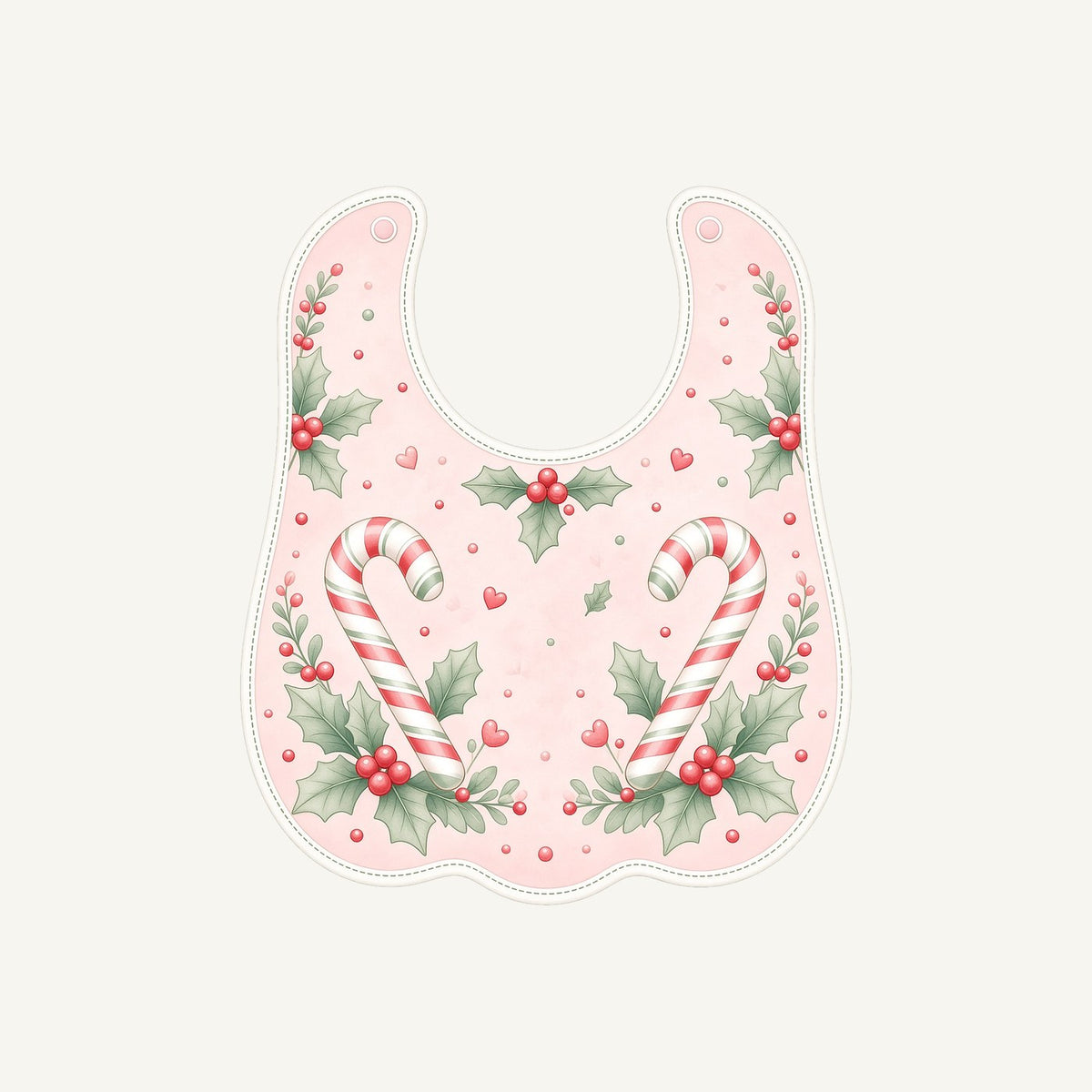 Pink Candy Cane Baby Bib Personalised Christmas T-Shirt and Hoodie