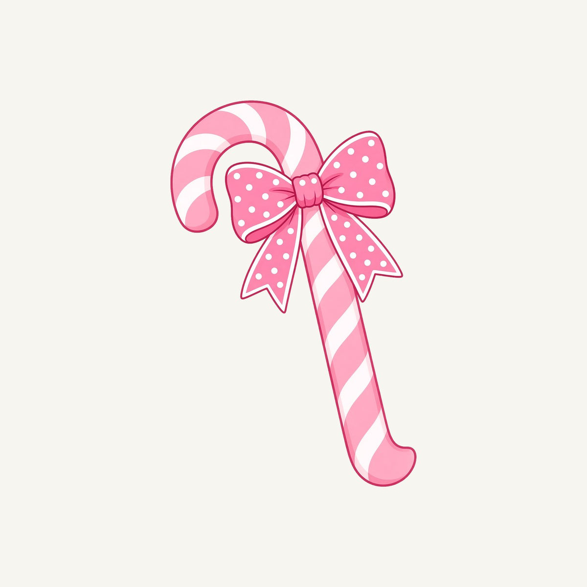 Pink Candy Cane Bow Personalised Kids Tee and Baby Bodysuit