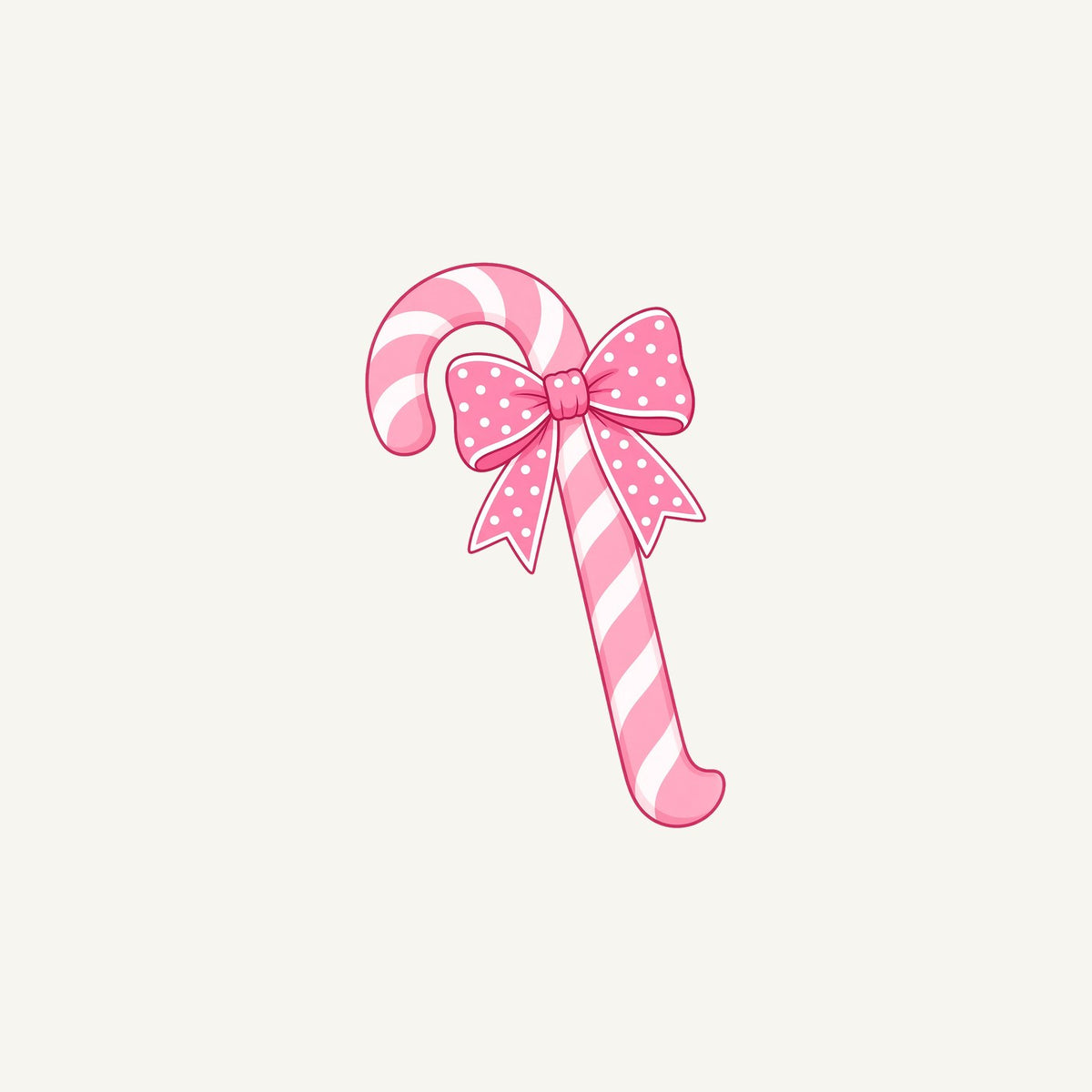 Pink Candy Cane Bow Personalised Christmas Mug
