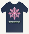 Pink Crystal Snowflake Personalised Kids Tee and Baby Bodysuit