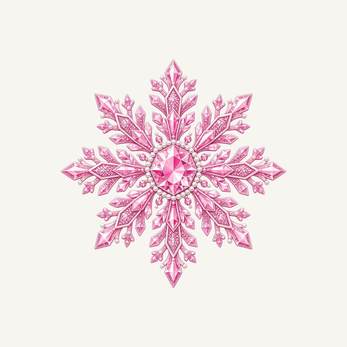Pink Crystal Snowflake Personalised Kids Tee and Baby Bodysuit