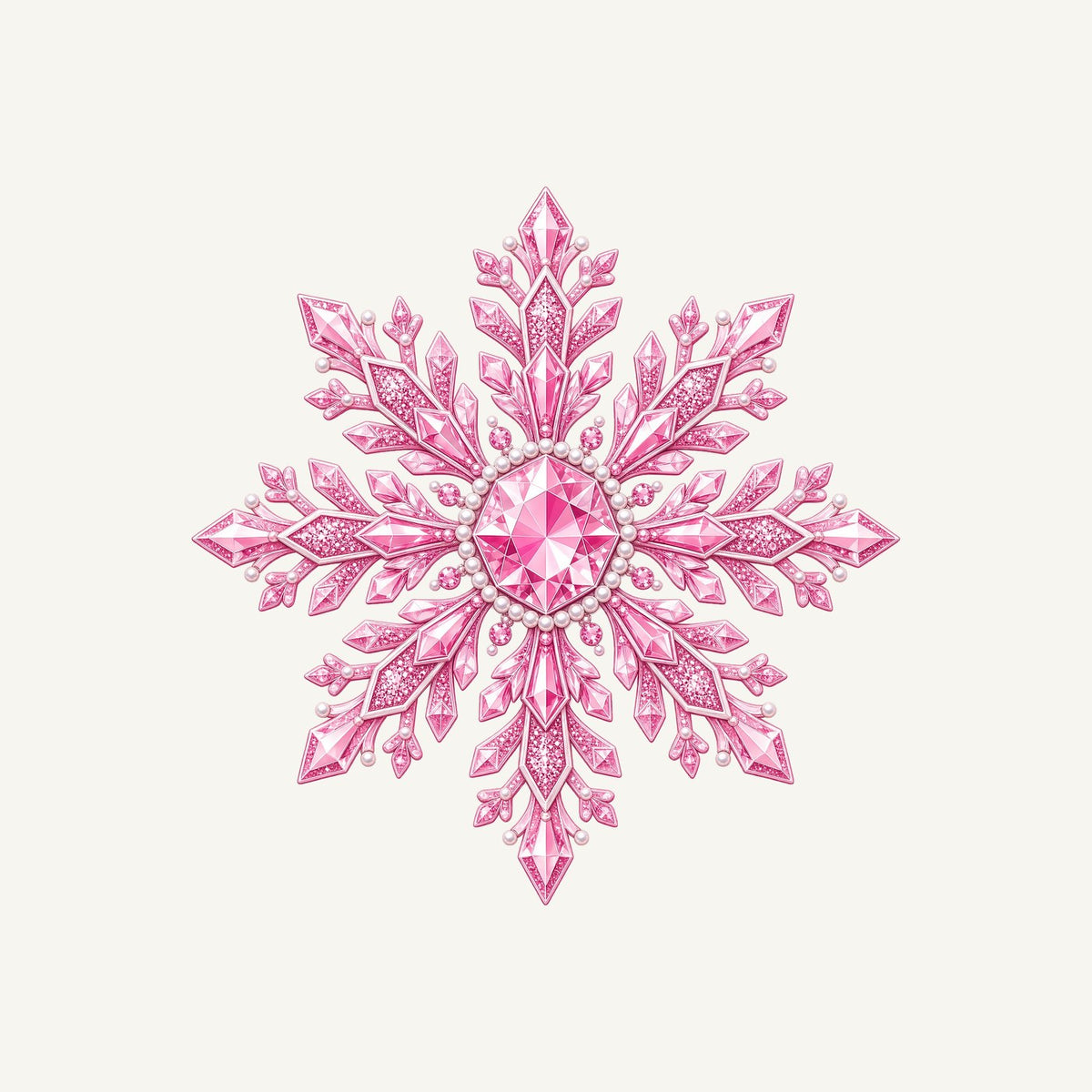 Pink Crystal Snowflake Personalised Santa Sack