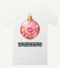 Pink Floral Bauble Personalised Christmas T-Shirt and Hoodie