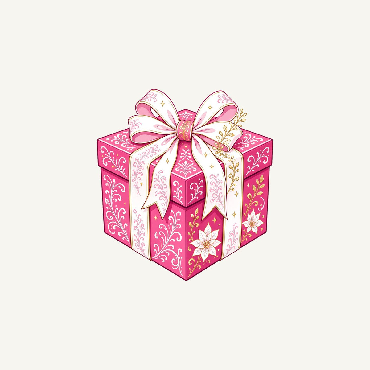 Pink Gift Box White Ribbon Personalised Christmas Mug