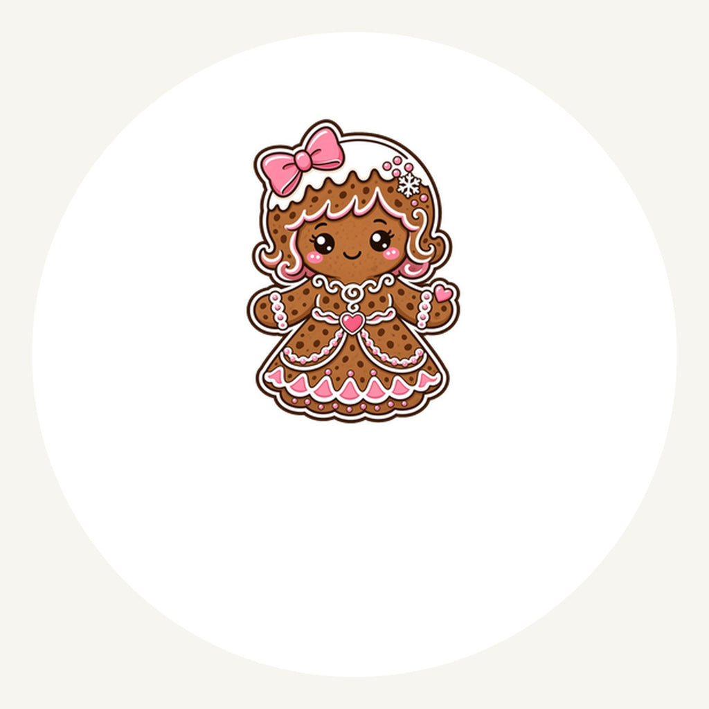 Pink Gingerbread Girl Biscuit Personalised Pewter Christmas Ornament