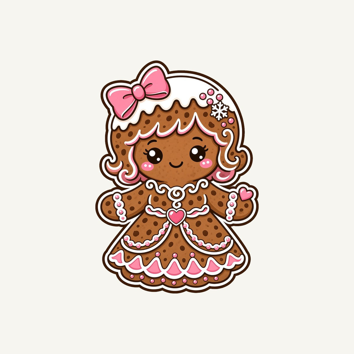 Pink Gingerbread Girl Biscuit Personalised Christmas T-Shirt and Hoodie