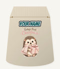 Pink Hedgehog First Christmas Personalised Santa Sack