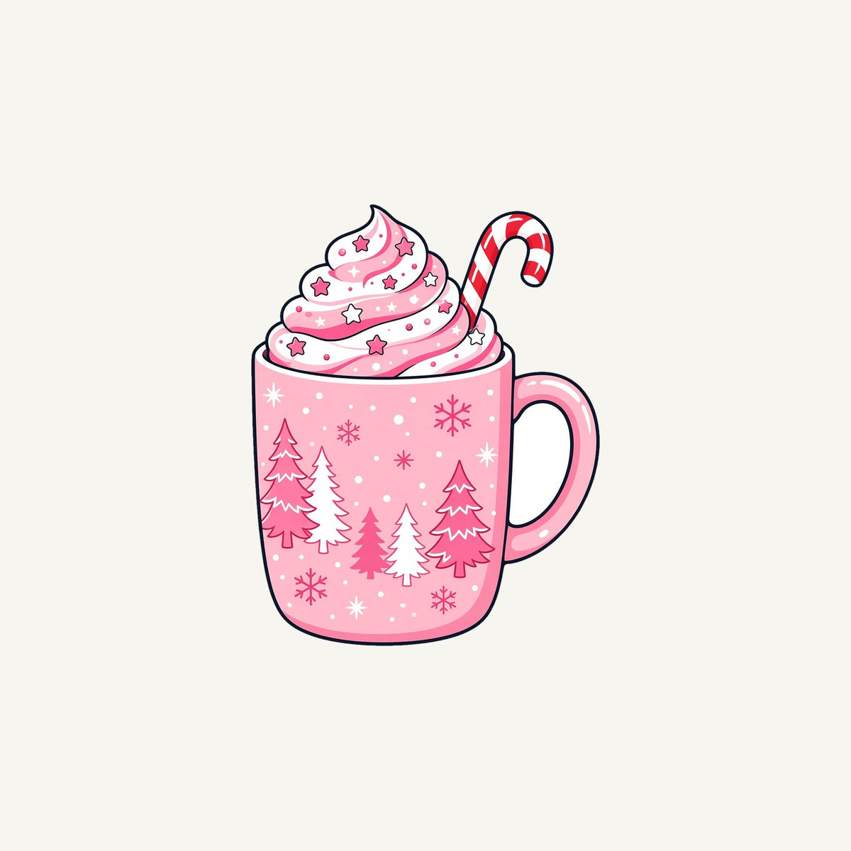 Pink Hot Chocolate Mug Personalised Christmas Mug