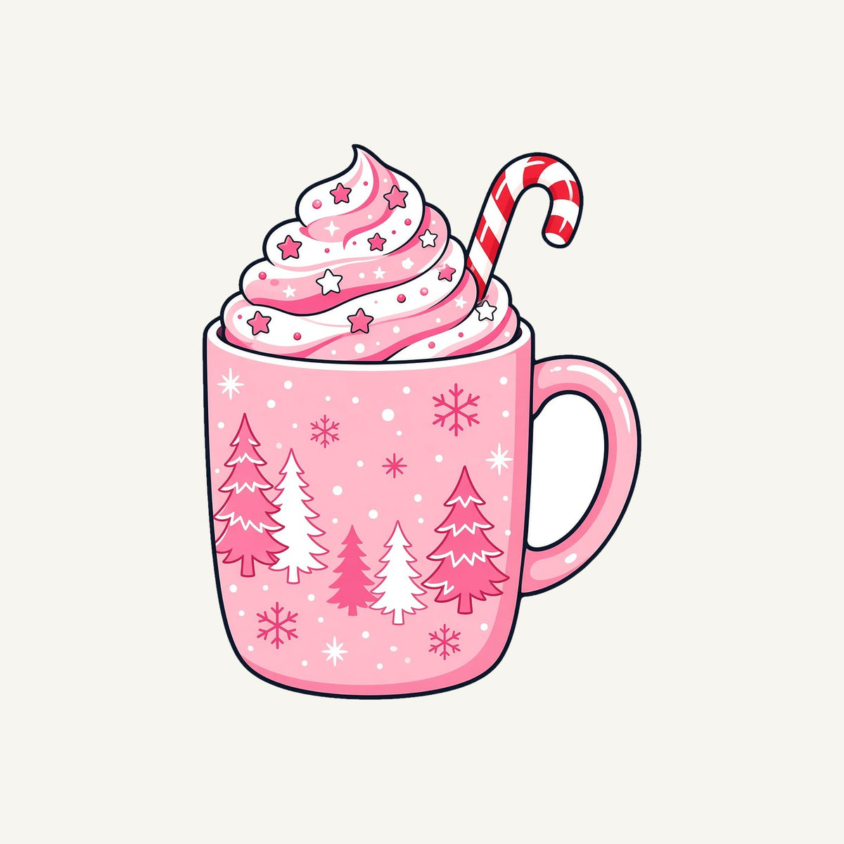 Pink Hot Chocolate Mug Personalised Christmas T-Shirt and Hoodie