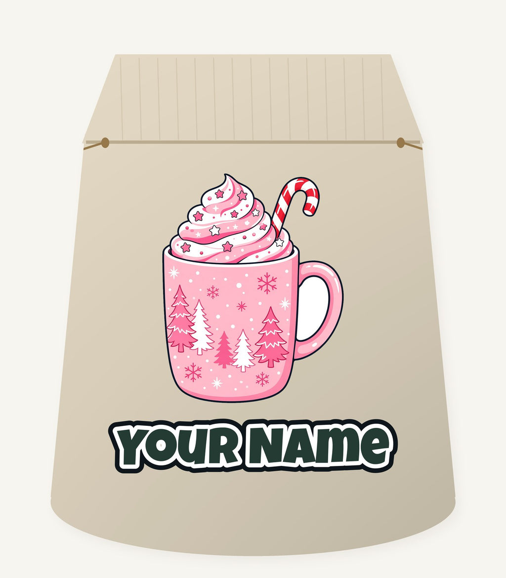 Pink Hot Chocolate Mug Personalised Santa Sack