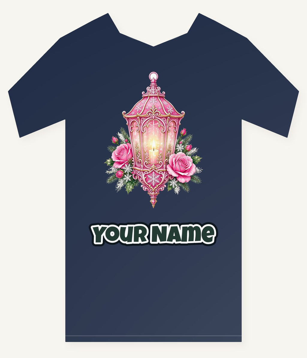 Pink Lantern With Roses Personalised Kids Tee and Baby Bodysuit