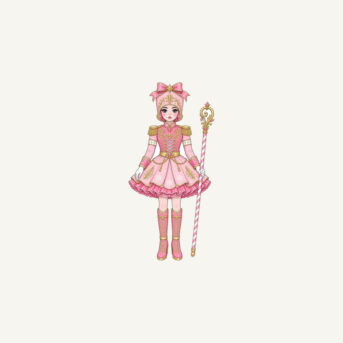 Pink Nutcracker Soldier Girl Personalised Christmas Mug