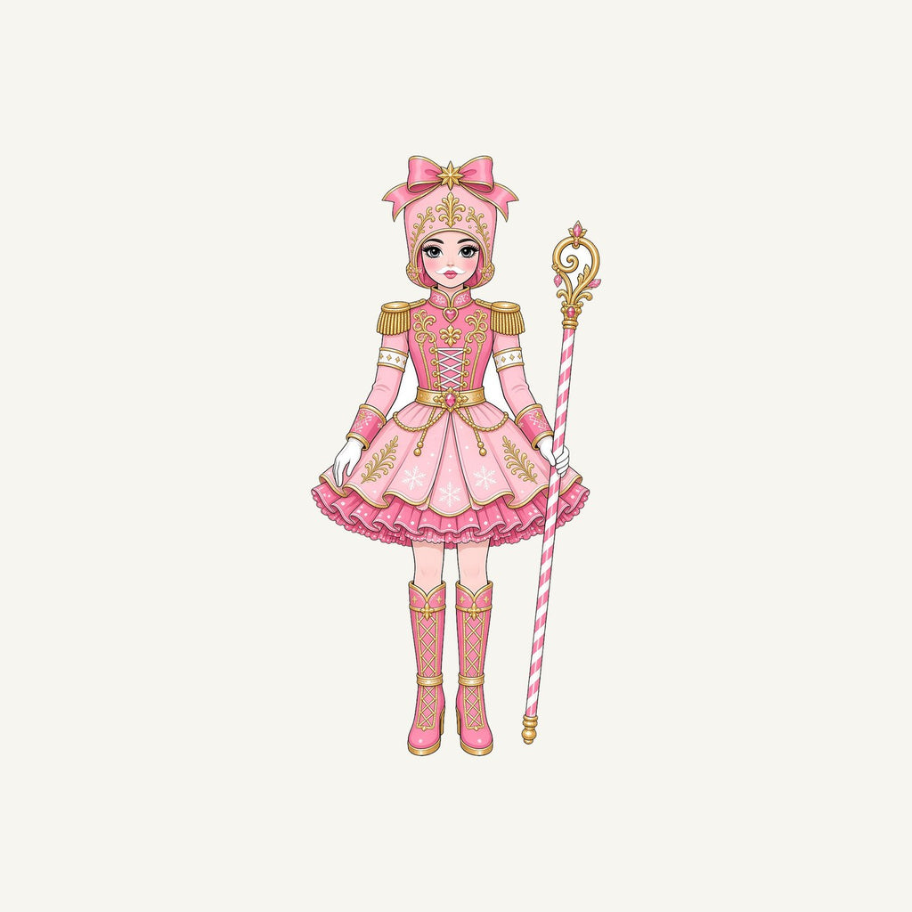 Pink Nutcracker Soldier Girl Personalised Santa Sack