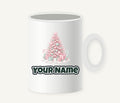 Pink Pastel Christmas Tree Personalised Christmas Mug