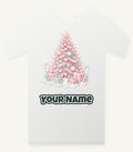 Pink Pastel Christmas Tree Personalised Christmas T-Shirt and Hoodie