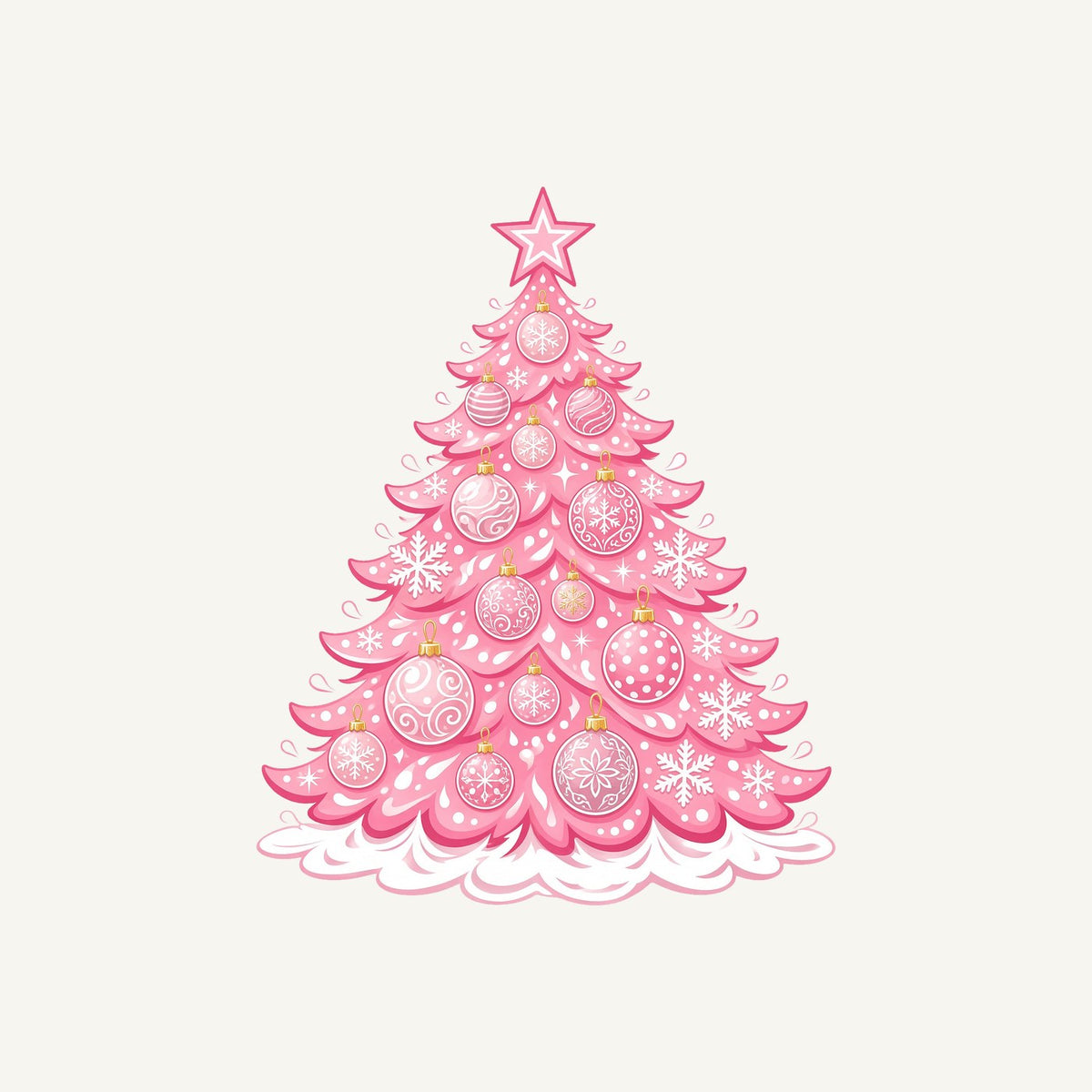 Pink Pastel Christmas Tree Personalised Kids Tee and Baby Bodysuit