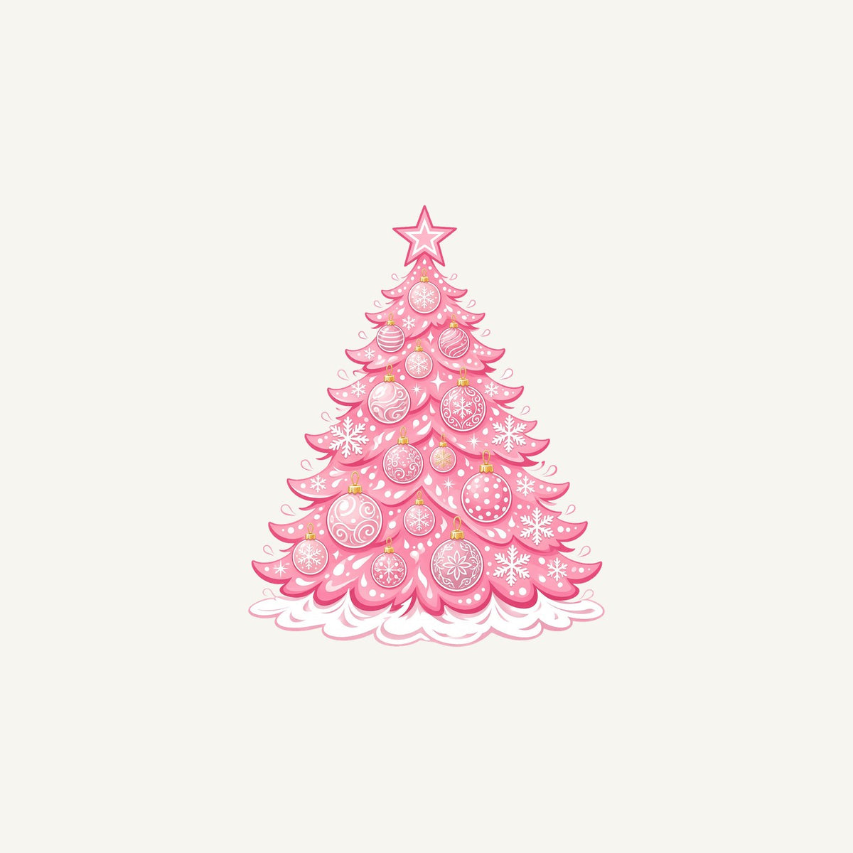 Pink Pastel Christmas Tree Personalised Christmas Mug