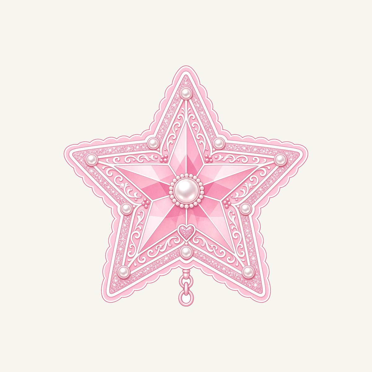 Pink Pearl Star Personalised Kids Tee and Baby Bodysuit