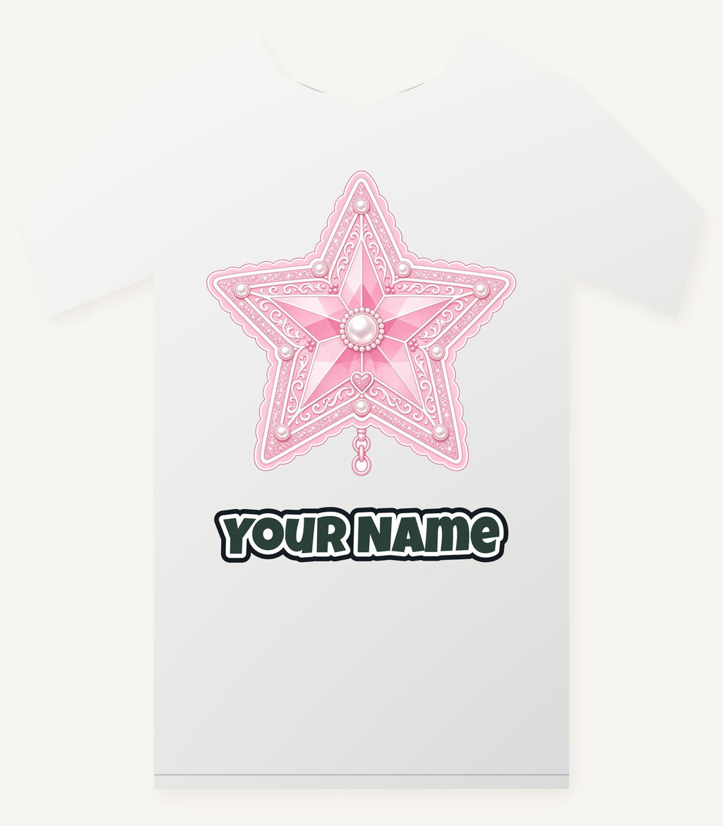 Pink Pearl Star Personalised Christmas T-Shirt and Hoodie