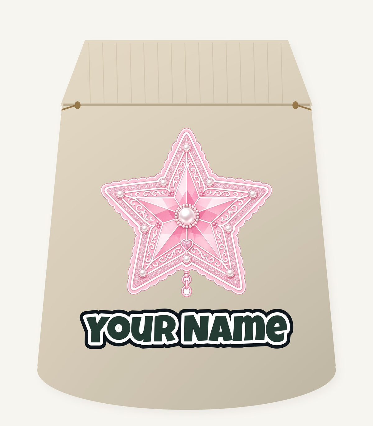 Pink Pearl Star Personalised Santa Sack
