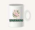 Pink Peony Christmas Bouquet Personalised Christmas Mug