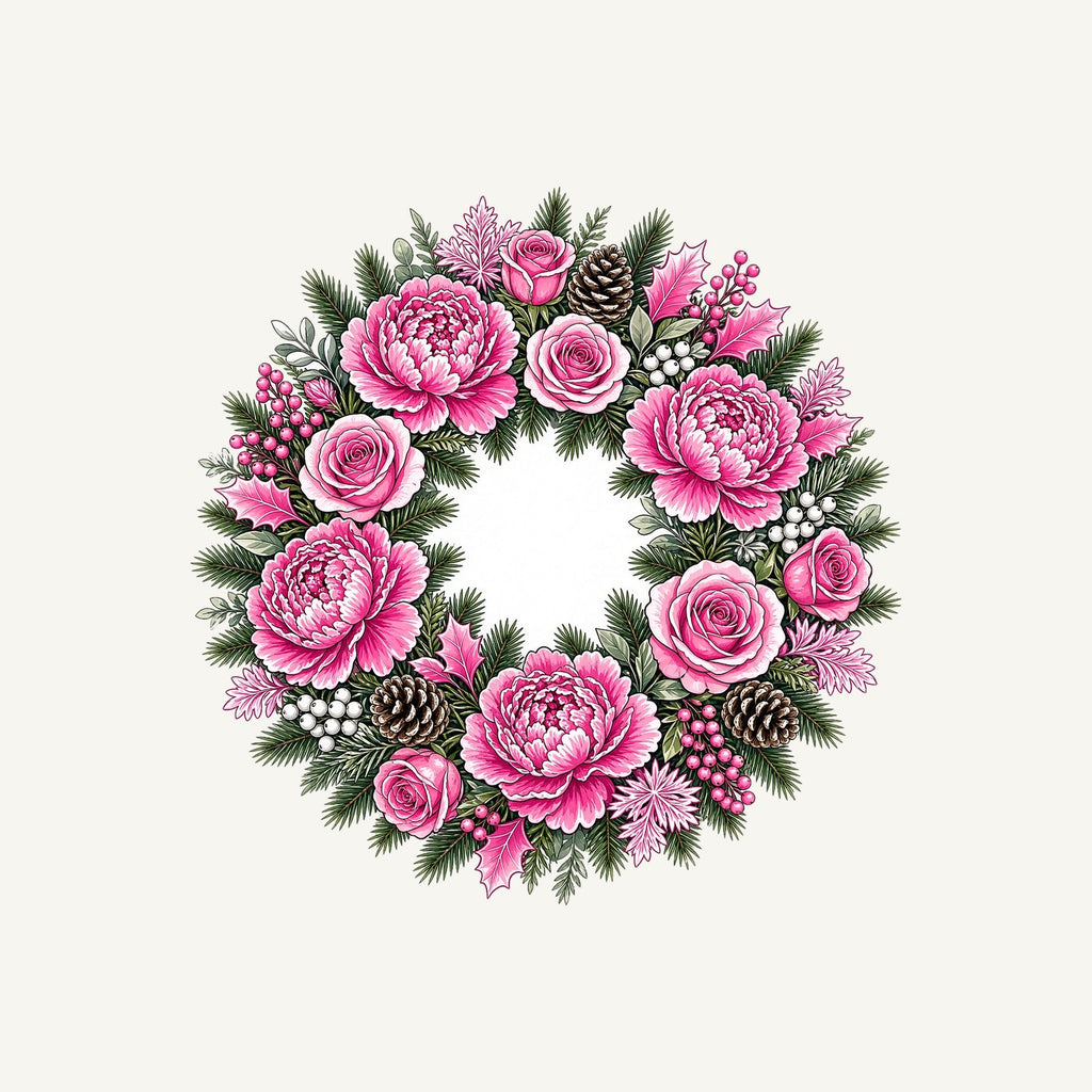Pink Peony Wreath Personalised Kids Tee and Baby Bodysuit