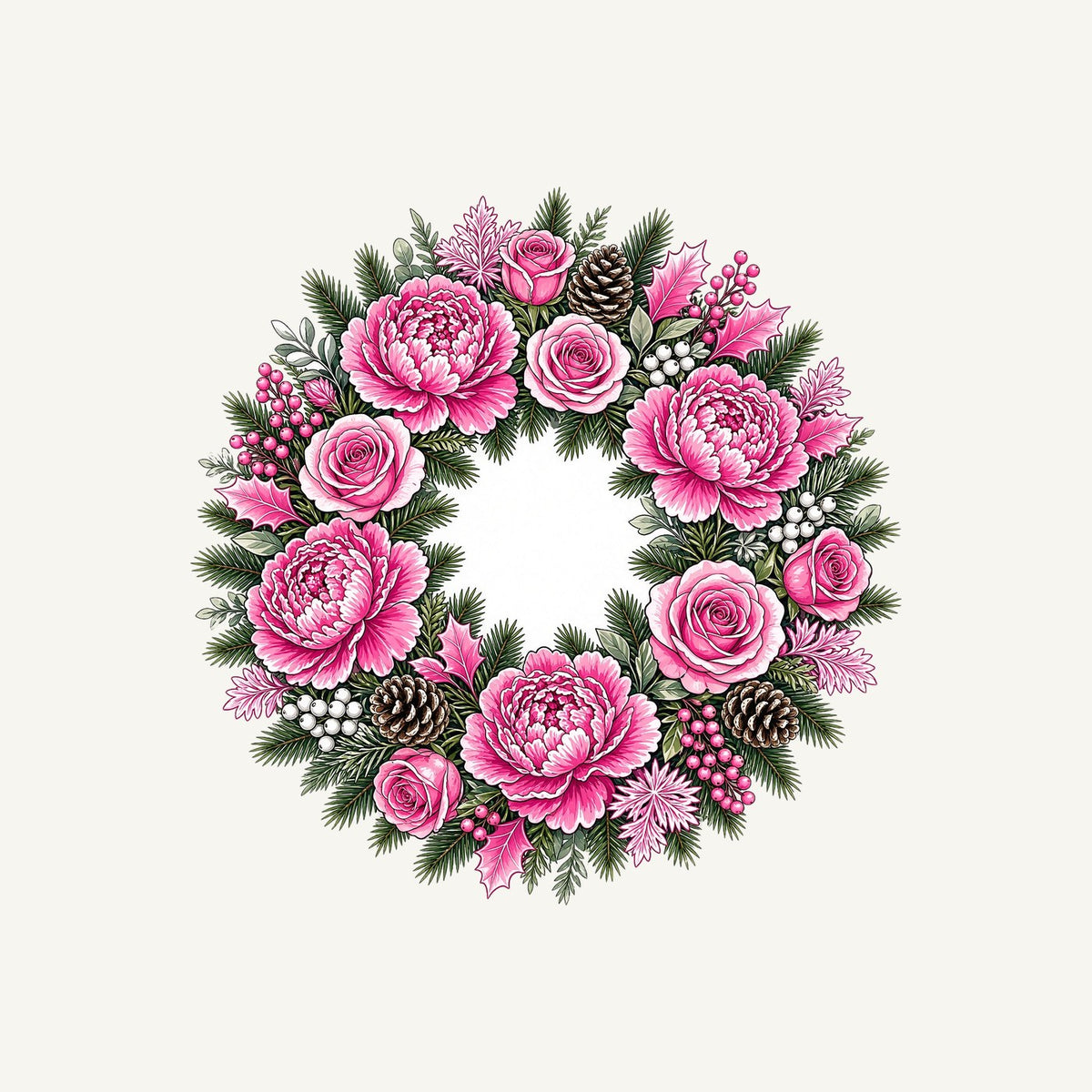 Pink Peony Wreath Personalised Kids Tee and Baby Bodysuit