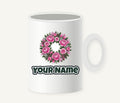 Pink Peony Wreath Personalised Christmas Mug