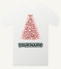 Pink Ribbon Christmas Tree Personalised Christmas T-Shirt and Hoodie