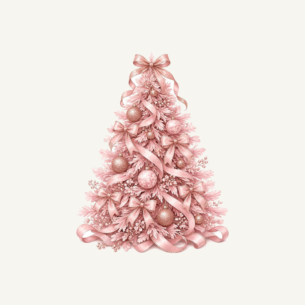 Pink Ribbon Christmas Tree Personalised Christmas T-Shirt and Hoodie