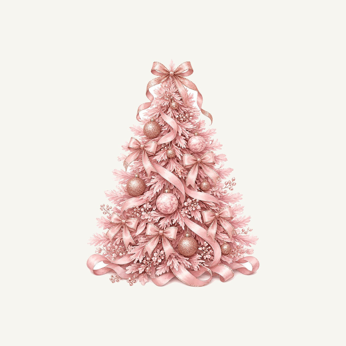 Pink Ribbon Christmas Tree Personalised Santa Sack