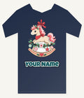 Pink Rocking Horse Ornament Personalised Kids Tee and Baby Bodysuit