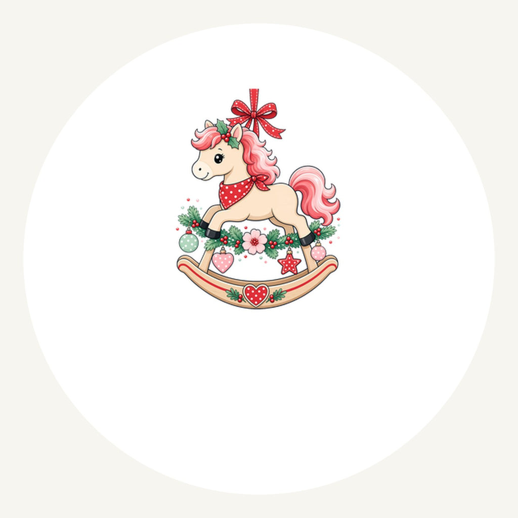 Pink Rocking Horse Ornament Personalised Pewter Christmas Ornament