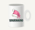 Pink Santa Hat Personalised Christmas Mug